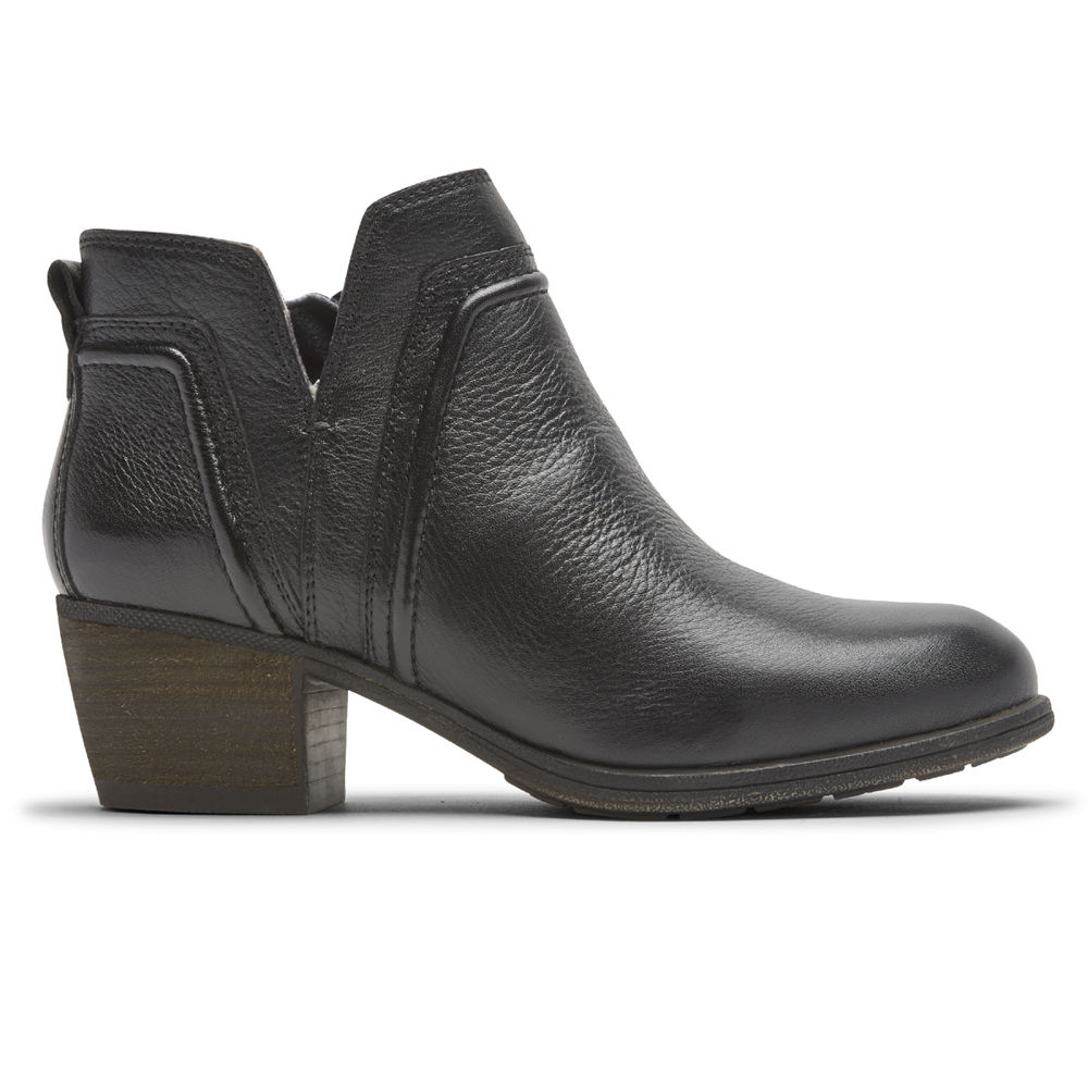 Rockport Womens Booties Black - Cobb Hill Anisa V-Cut - UK 908-XLAPQY